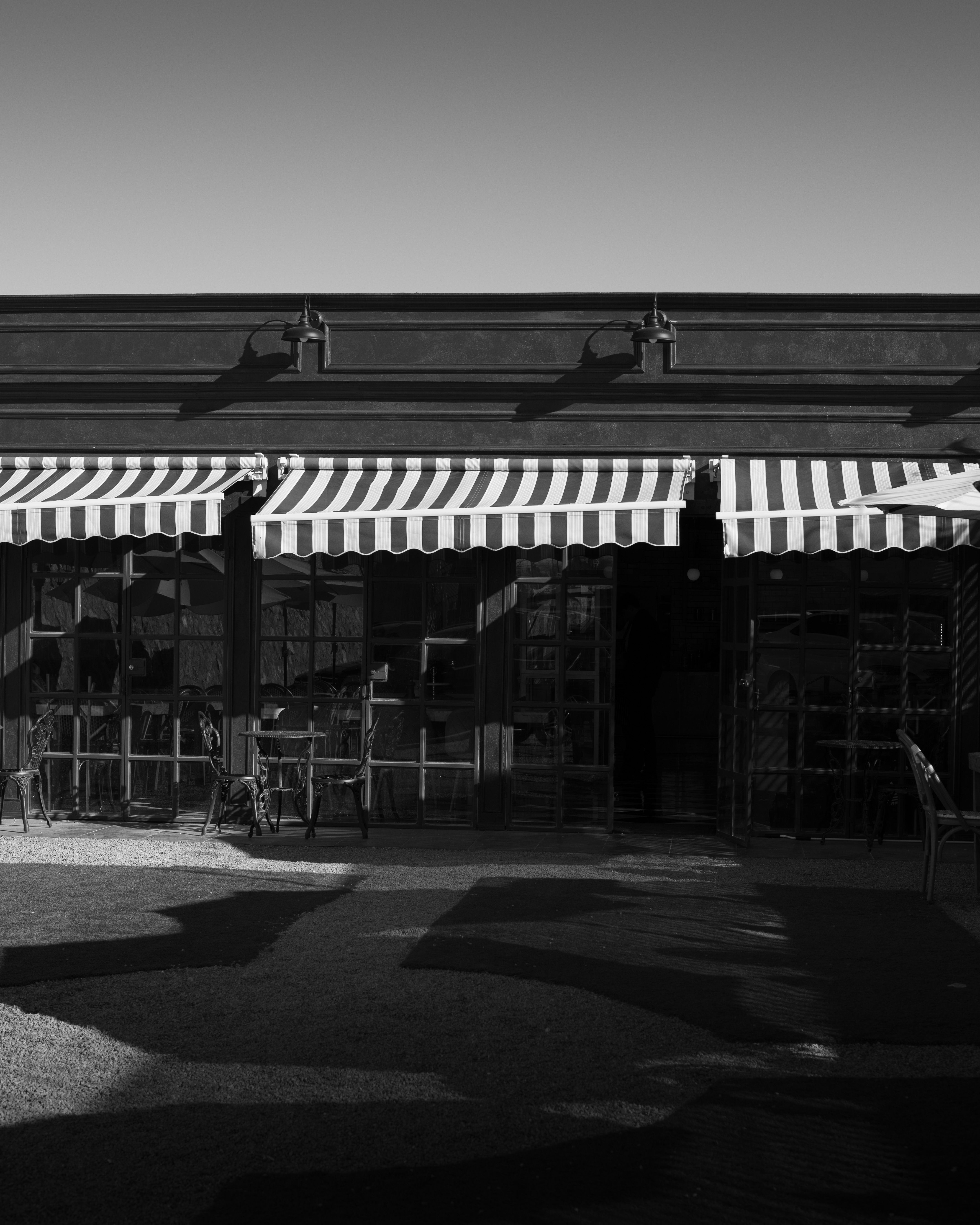 Commercial building with awning